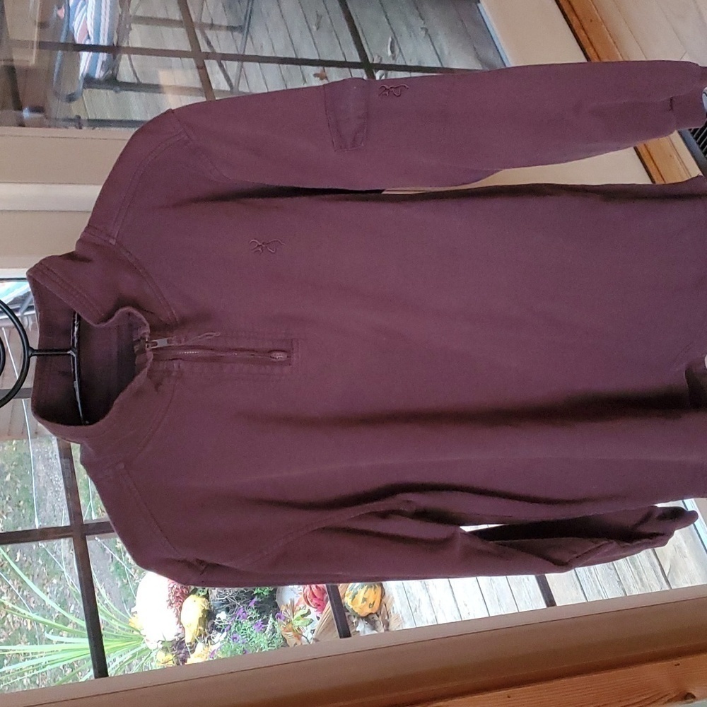 Browning Embroidered Logo‎ Sz M Brown 1/4 Zip Pullover Sweatshirt w Pocket